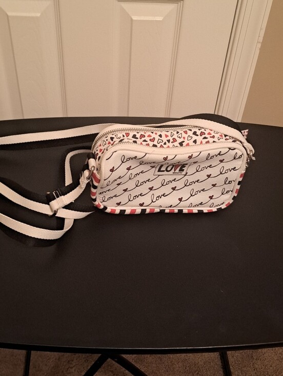 Brighton Handbags - Brighton White 'Love' Crossbody Bag with Heart Accent